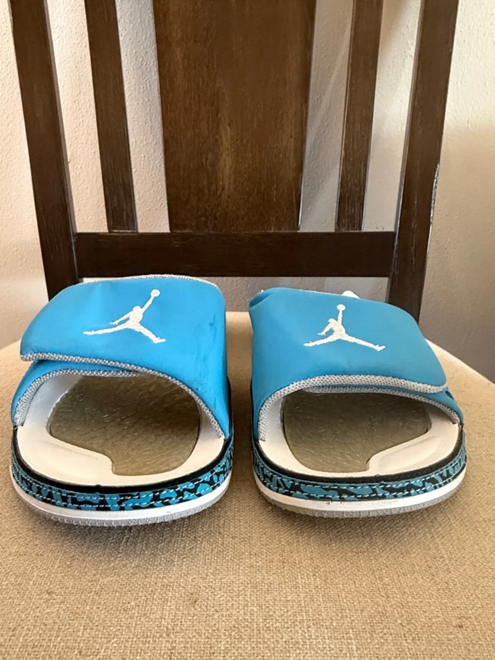 Jordan 3 Men’s Slides Sandals Dark Powder Blue Size 8
